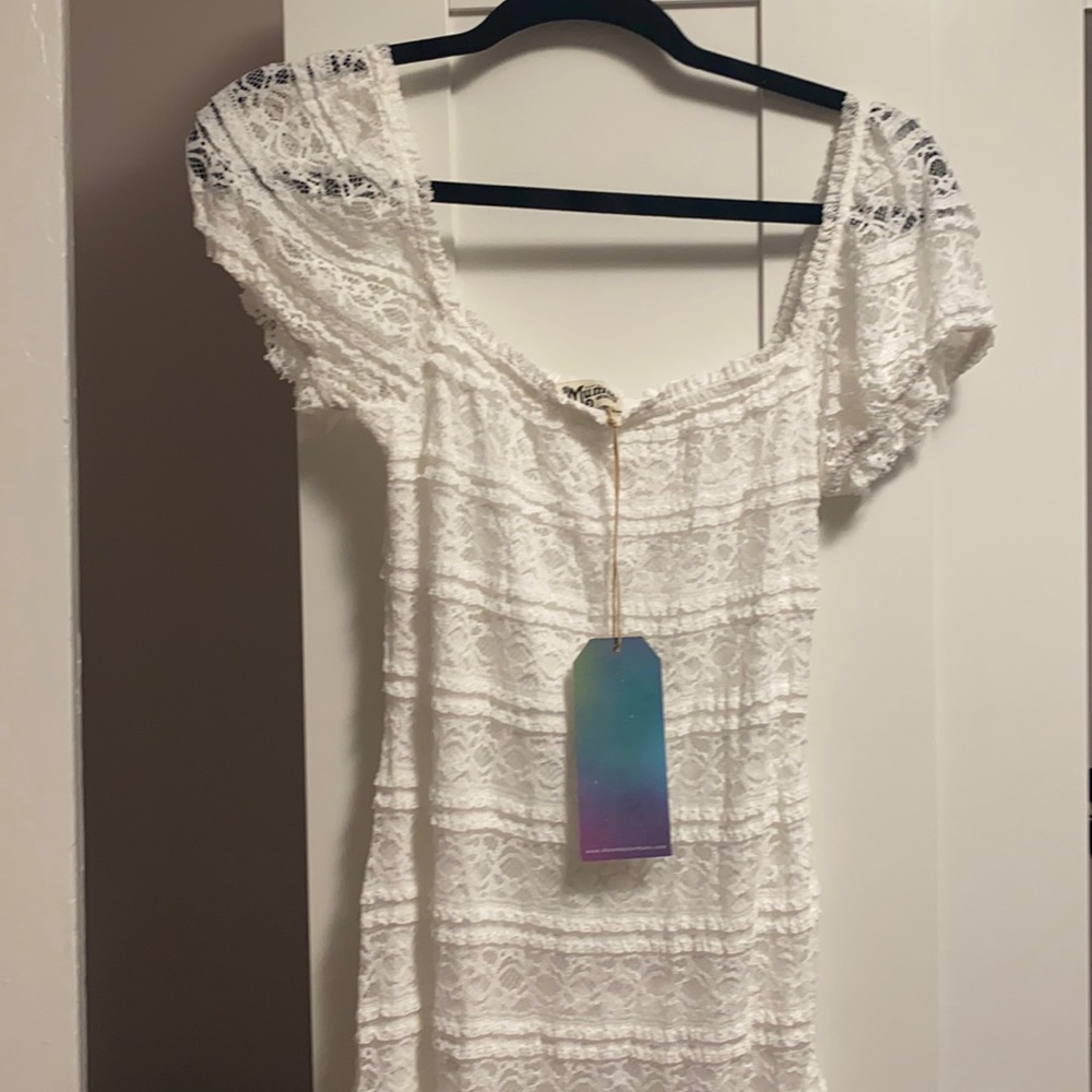 show me your mumu lace long dress with tags